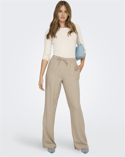 Only - ONLGoa Linen Pull-Up Bukser - Cloud Dancer